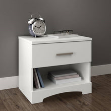 Load image into Gallery viewer, Modern 1 Drawer Nightstand End Side Table Storage in White