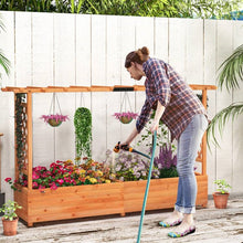 Load image into Gallery viewer, Solid Fir Wood Rectangle Raised Garden Bed with Side Trellis