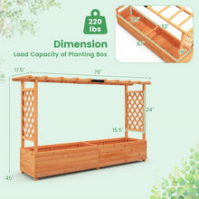 Load image into Gallery viewer, Solid Fir Wood Rectangle Raised Garden Bed with Side Trellis