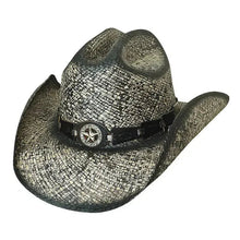 Load image into Gallery viewer, Bullhide Star Central - Shapeable Raffia Straw Cowboy Hat
