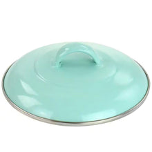 Load image into Gallery viewer, Small 1-Quart Turquoise Enameled Steel Dutch Oven with Lid