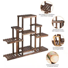 Load image into Gallery viewer, Modern Farmhouse 6-tier Wooden Bookcase Plant Stand Shelving Unit