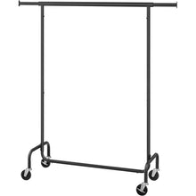 Load image into Gallery viewer, Matte Black Heavy Duty Metal Garment Rack Clothes Hanging Bar on Wheels