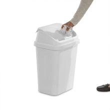 Load image into Gallery viewer, Set of 6 - White 7.8 Gallon Swing Top Kitchen Wastebasket Trash Can