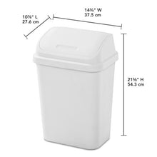 Load image into Gallery viewer, Set of 6 - White 7.8 Gallon Swing Top Kitchen Wastebasket Trash Can
