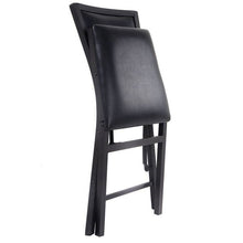Load image into Gallery viewer, Set of 2 - Modern Black Metal Folding Dining Chairs with PU Leather Seat Cushion