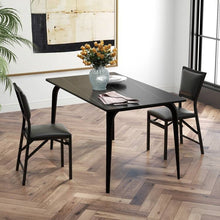 Load image into Gallery viewer, Set of 2 - Modern Black Metal Folding Dining Chairs with PU Leather Seat Cushion