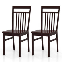 Load image into Gallery viewer, Set of 2- Modern Farmhouse Dark Wood High Back Dining Chair 280 lbs. Max Weight