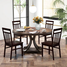 Load image into Gallery viewer, Set of 2- Modern Farmhouse Dark Wood High Back Dining Chair 280 lbs. Max Weight