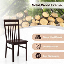 Load image into Gallery viewer, Set of 2- Modern Farmhouse Dark Wood High Back Dining Chair 280 lbs. Max Weight