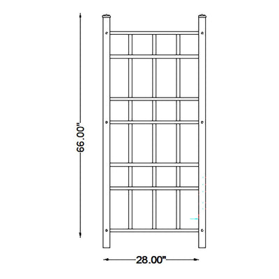 66-inch Outdoor Weather-Resistant Brown Vinyl Garden Trellis with Ground Anchors