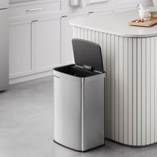 Load image into Gallery viewer, 13-Gallon Stainless Steel Kitchen Trash Can with Hand Wave Motion Sensor Lid