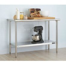 Load image into Gallery viewer, Stainless Steel Top Food Safe Prep Table Utility Work Bench with Bottom Shelf