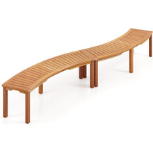 Load image into Gallery viewer, Set of 2 - Outdoor Backless Wooden Garden Bench with Modern Arch Design