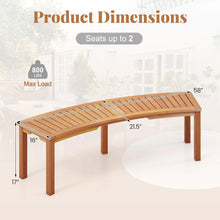 Load image into Gallery viewer, Set of 2 - Outdoor Backless Wooden Garden Bench with Modern Arch Design