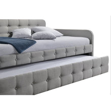Load image into Gallery viewer, Gray Tufted Polyester Linen Twin Daybed with Trundle