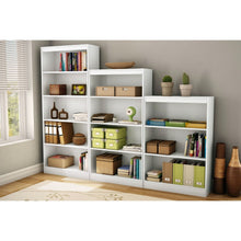 Load image into Gallery viewer, White 4-Shelf Bookcase with 2 Adjustable Shelves