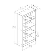 Load image into Gallery viewer, White 4-Shelf Bookcase with 2 Adjustable Shelves