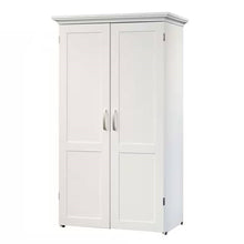 Load image into Gallery viewer, Drop Leaf Computer Desk Craft Table Armoire in White Wood Finish - Made in USA