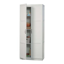Load image into Gallery viewer, White Wardrobe Storage Cabinet with 4 Shelves and Panel Doors