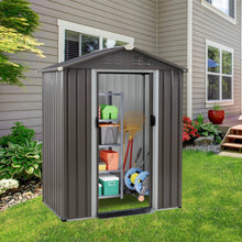 Load image into Gallery viewer, 5 x 3 ft. Outdoor Grey Metal Garden Storage Shed