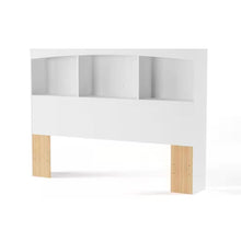 Load image into Gallery viewer, Full size Modern Farmhouse Bookcase Headboard in White Wood Finish