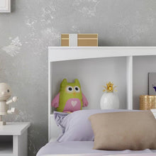 Load image into Gallery viewer, Full size Modern Farmhouse Bookcase Headboard in White Wood Finish