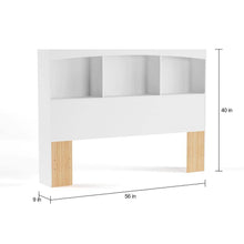 Load image into Gallery viewer, Full size Modern Farmhouse Bookcase Headboard in White Wood Finish