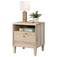 Load image into Gallery viewer, Light Maple Wood Farmhouse Style 1-Drawer Nightstand with Open Shelf