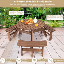Load image into Gallery viewer, Solid Cedar Wood Outdoor Picnic Table with 3 Benches Patio Garden Dining Set