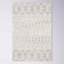 Load image into Gallery viewer, 6-ft. x 9-ft. Hand Woven Wool Blend Grey Beige Ivory Persian Style Area Rug