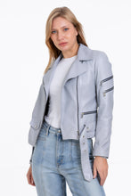 Load image into Gallery viewer, The Rodos Leather Gray Jacket
