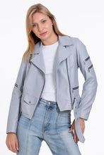Load image into Gallery viewer, The Rodos Leather Gray Jacket