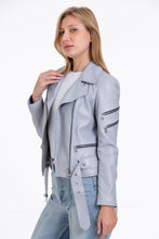 Load image into Gallery viewer, The Rodos Leather Gray Jacket