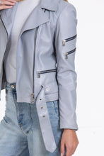 Load image into Gallery viewer, The Rodos Leather Gray Jacket