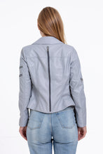 Load image into Gallery viewer, The Rodos Leather Gray Jacket