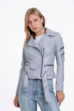 Load image into Gallery viewer, The Rodos Leather Gray Jacket