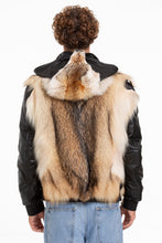 Load image into Gallery viewer, The Melbourne Pure Wolf Fur Leather Black Men Jacket
