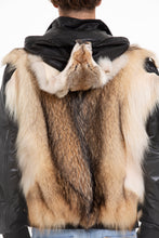 Load image into Gallery viewer, The Melbourne Pure Wolf Fur Leather Black Men Jacket