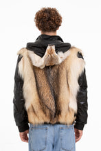 Load image into Gallery viewer, The Melbourne Pure Wolf Fur Leather Black Men Jacket