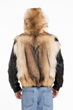 Load image into Gallery viewer, The Melbourne Pure Wolf Fur Leather Black Men Jacket