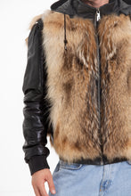 Load image into Gallery viewer, The Melbourne Pure Wolf Fur Leather Black Men Jacket