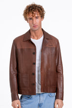 Load image into Gallery viewer, The Glasgow Tan Handwoven Leather Men Jacket