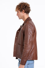 Load image into Gallery viewer, The Glasgow Tan Handwoven Leather Men Jacket