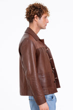 Load image into Gallery viewer, The Glasgow Tan Handwoven Leather Men Jacket