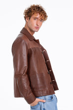 Load image into Gallery viewer, The Glasgow Tan Handwoven Leather Men Jacket
