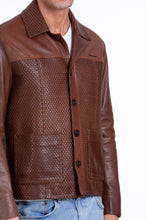 Load image into Gallery viewer, The Glasgow Tan Handwoven Leather Men Jacket