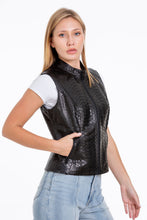 Load image into Gallery viewer, The Strasbourg Pythn Skin Leather Black Zip-Up Vest Women Jacket