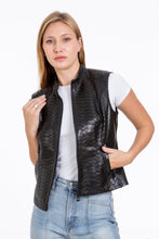 Load image into Gallery viewer, The Strasbourg Pythn Skin Leather Black Zip-Up Vest Women Jacket