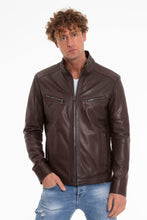 Load image into Gallery viewer, The Alamo Brown Leather Men Jacket